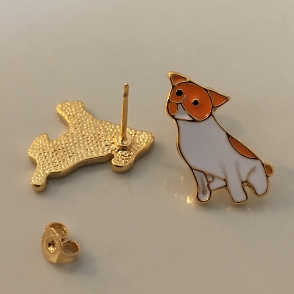 Cute Enamel dogs 🐕 orange & white - Picture 3 of 5